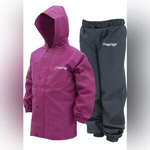 NWT FROGG TOGGS Youth Polly Woggs Waterproof Breathable Rain Suit